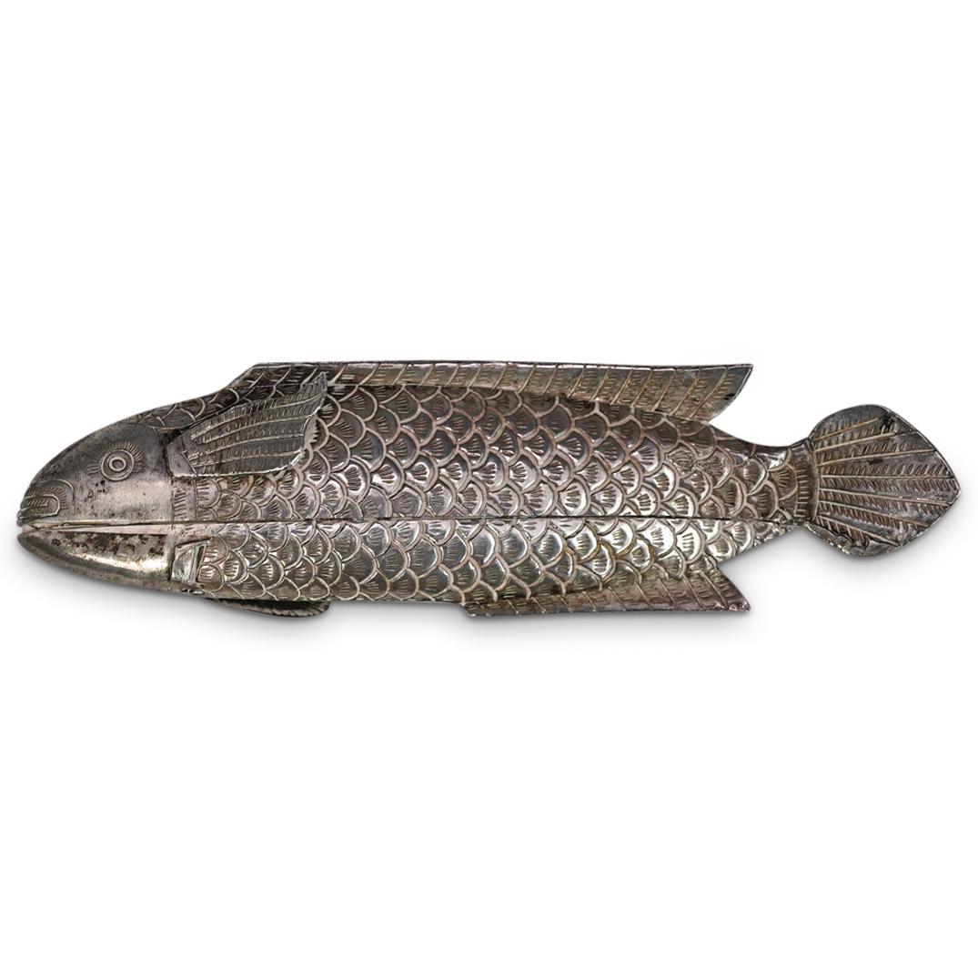 Antique Oriental Silver Fish Box (1 of 5)