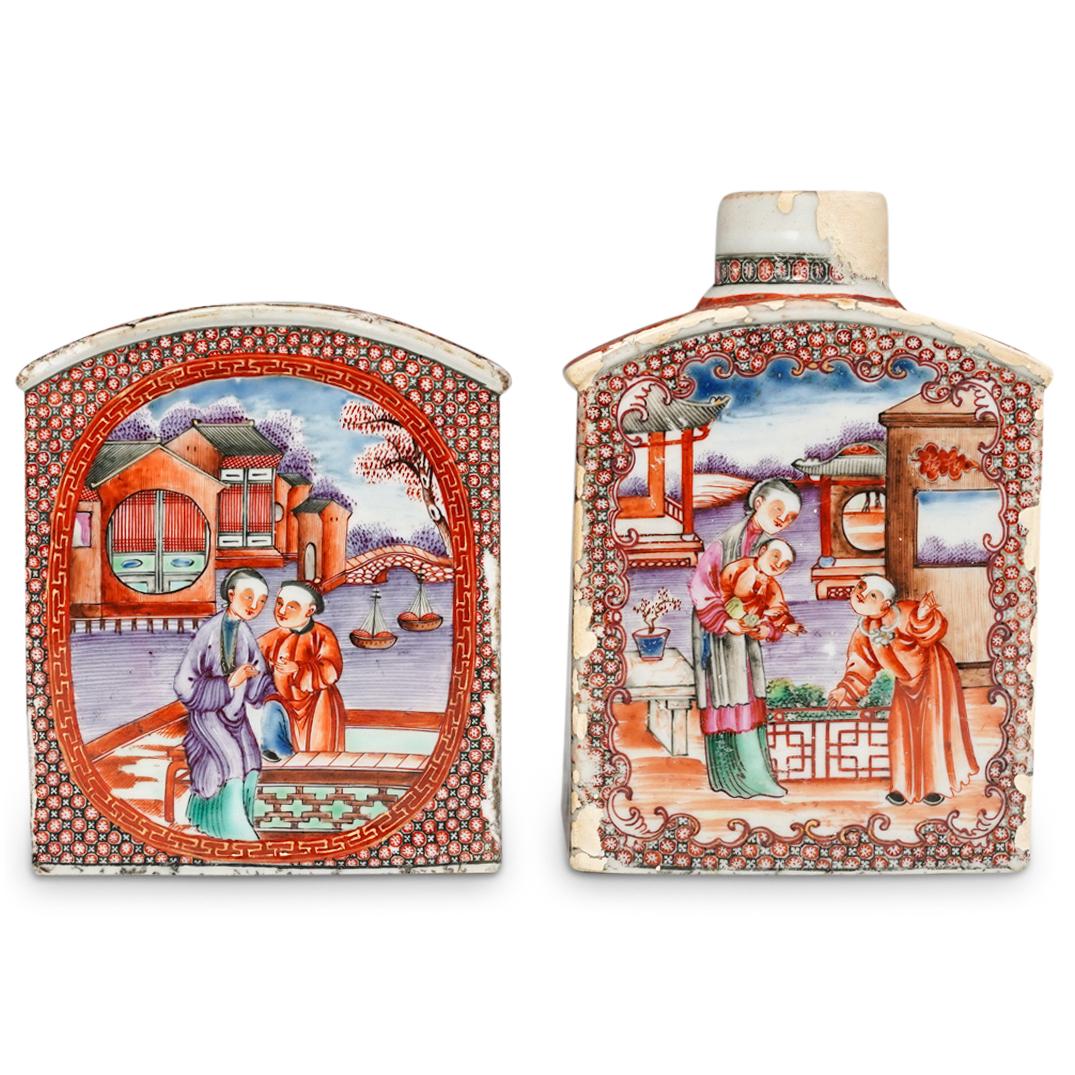 (2 Pc) Chinese Porcelain Tea Caddies (1 of 7)