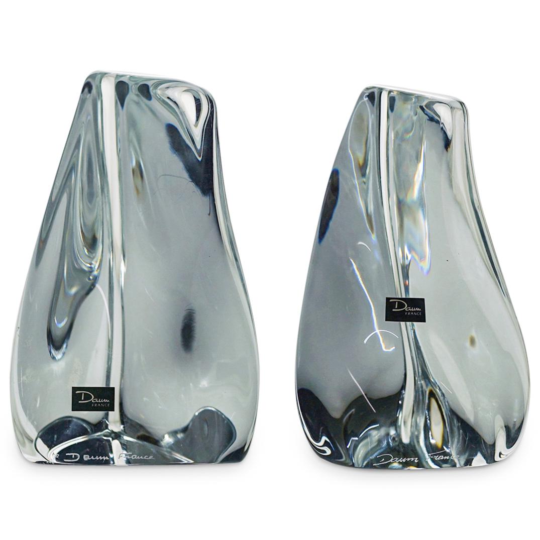 (2 Pc) Daum Crystal Iceberg Bookends (1 of 8)
