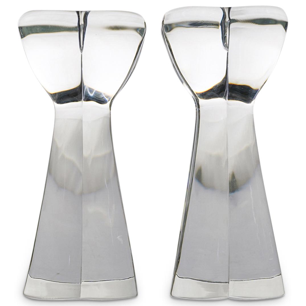 (2 Pc) Baccarat Diomede Glass Candle Holders (1 of 5)
