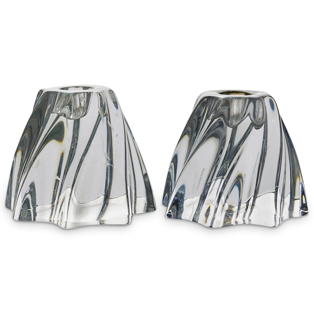 (2 Pc) Baccarat Glass Candle Holders (1 of 3)