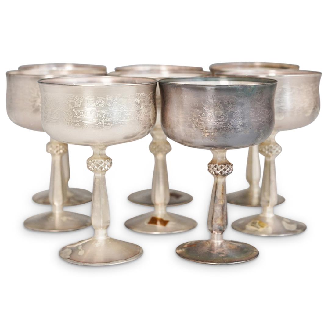 (10 Pc) Arte Italica Silver Overlaid Goblets (1 of 8)