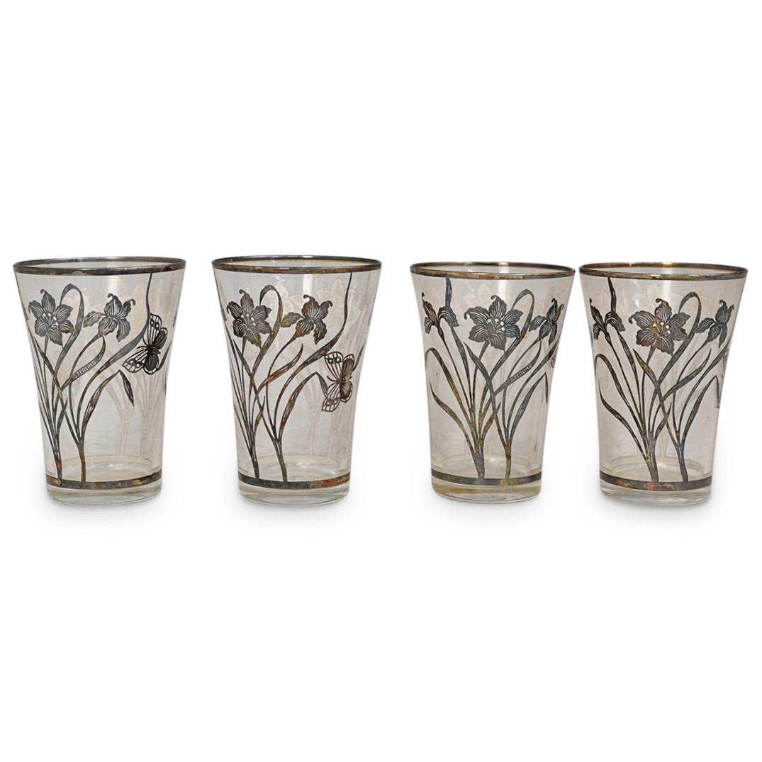 (4Pc) Sterling Overlaid Glass Set (1 of 5)