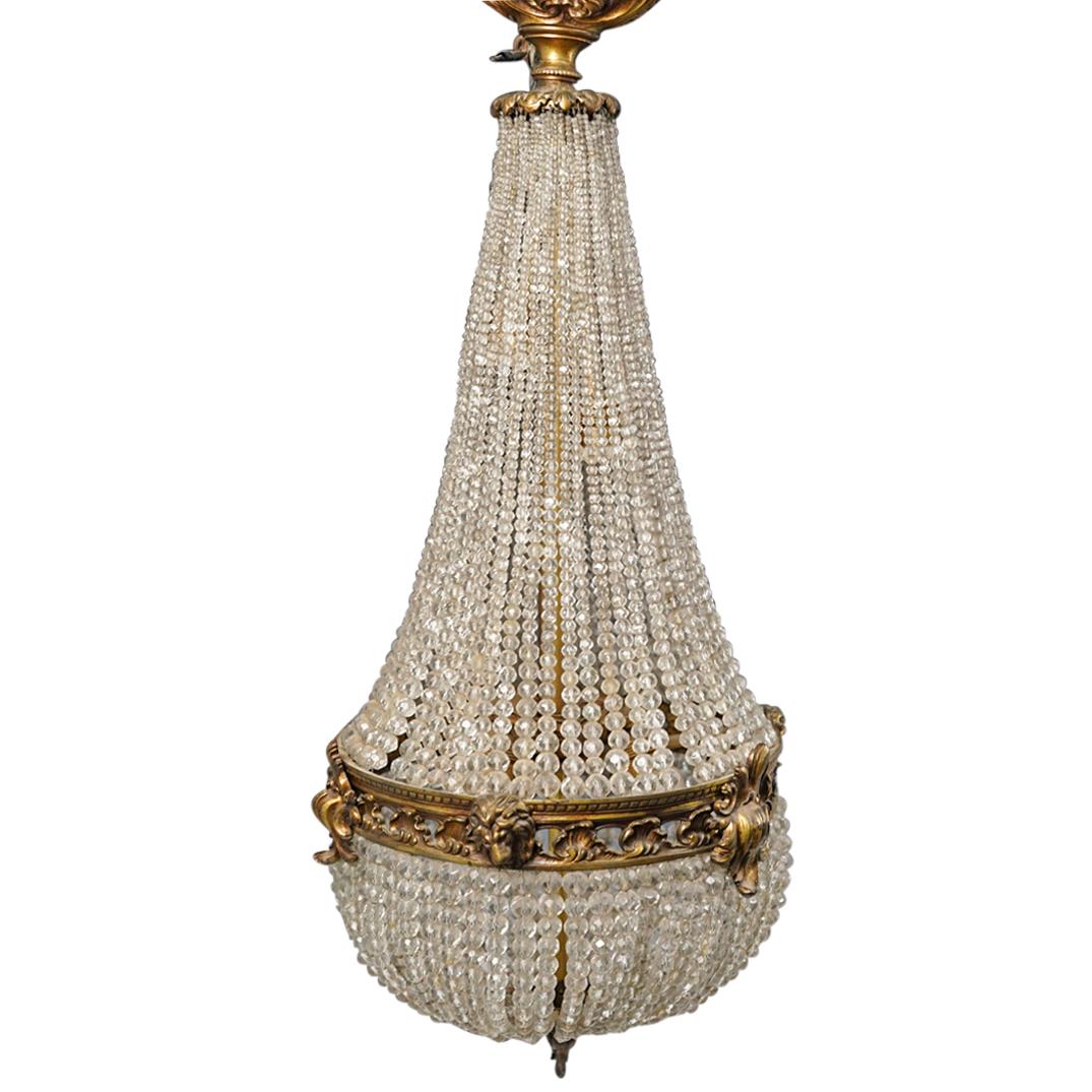 French Empire Style Bronze & Crystal Chandelier (1 of 4)