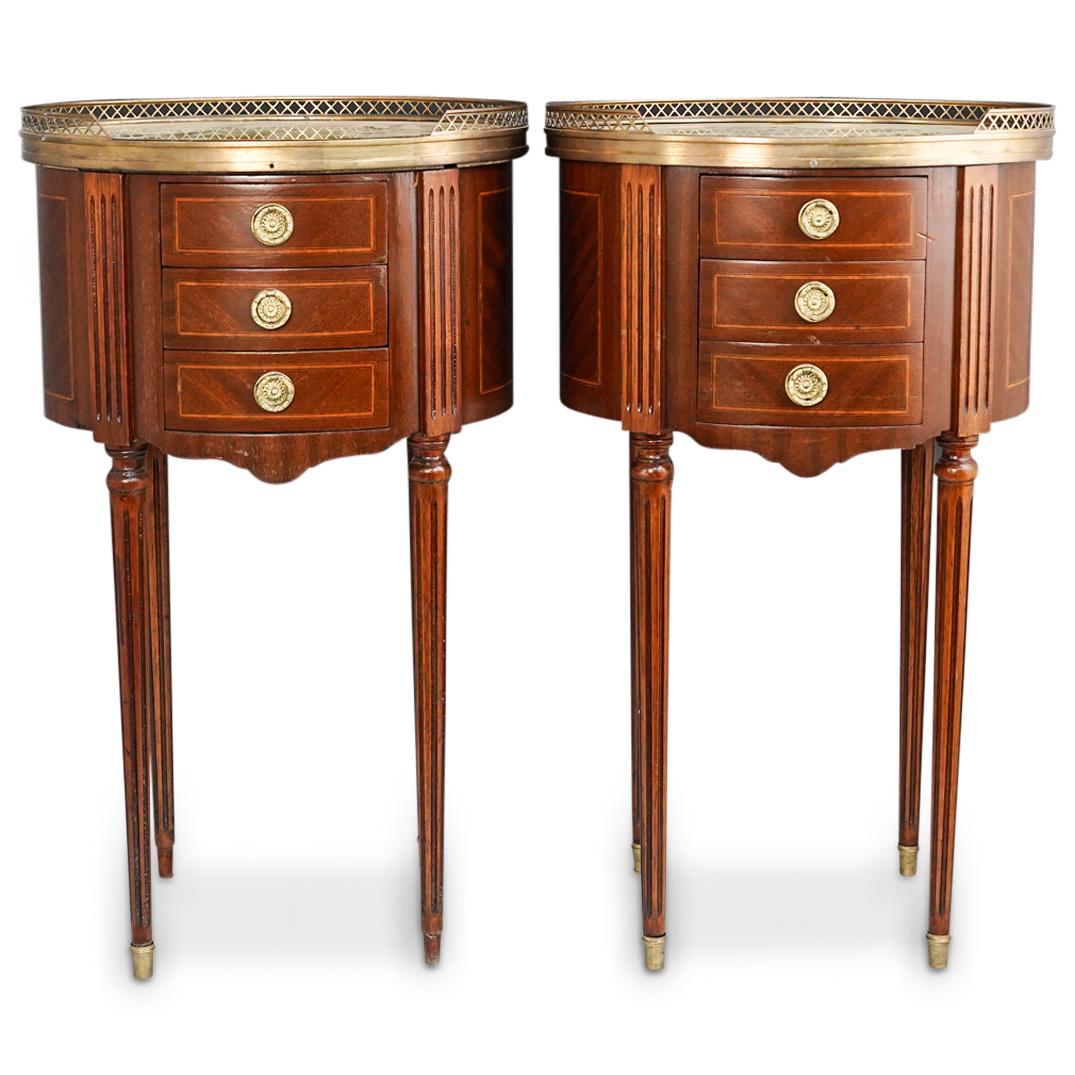 (2 Pc) Louis XVI Style Nightstands Side Tables (1 of 10)