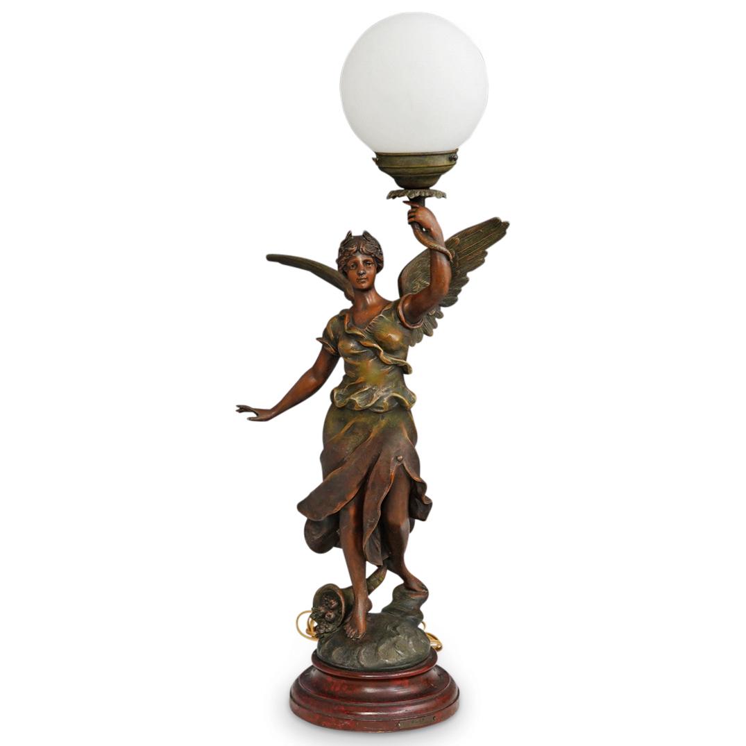 A. Moreau Style Figural Spelter Lamp (1 of 10)