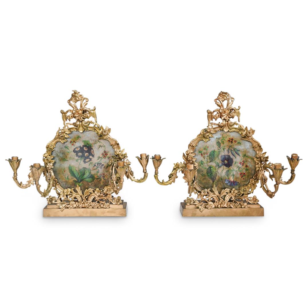 (2 Pc) Pair of Gilt Bronze Candelabras (1 of 10)