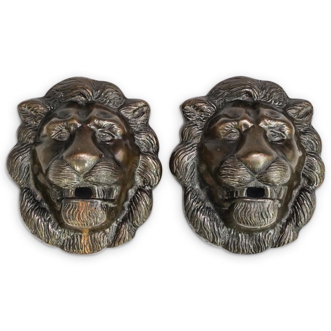 Architectural Salvage Bronze Lion Door Plaques (1 of 4)
