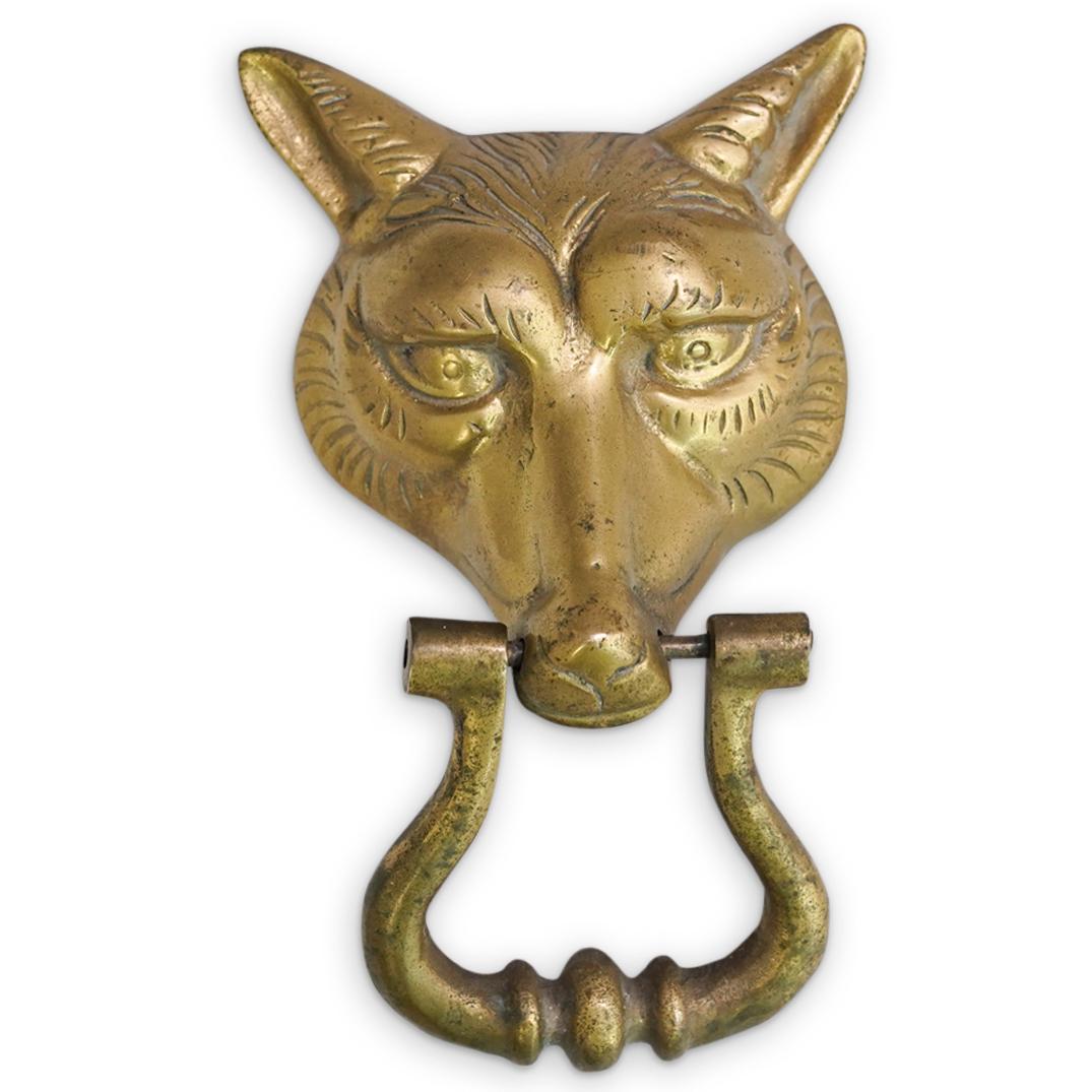 Vintage Brass Fox Door Knocker (1 of 6)