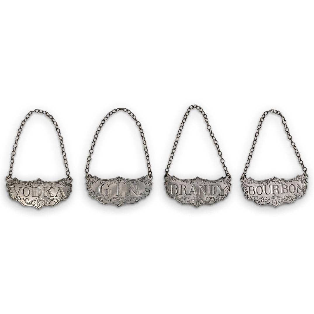 (4 Pc) Vintage Decanter Tag Labels (1 of 5)