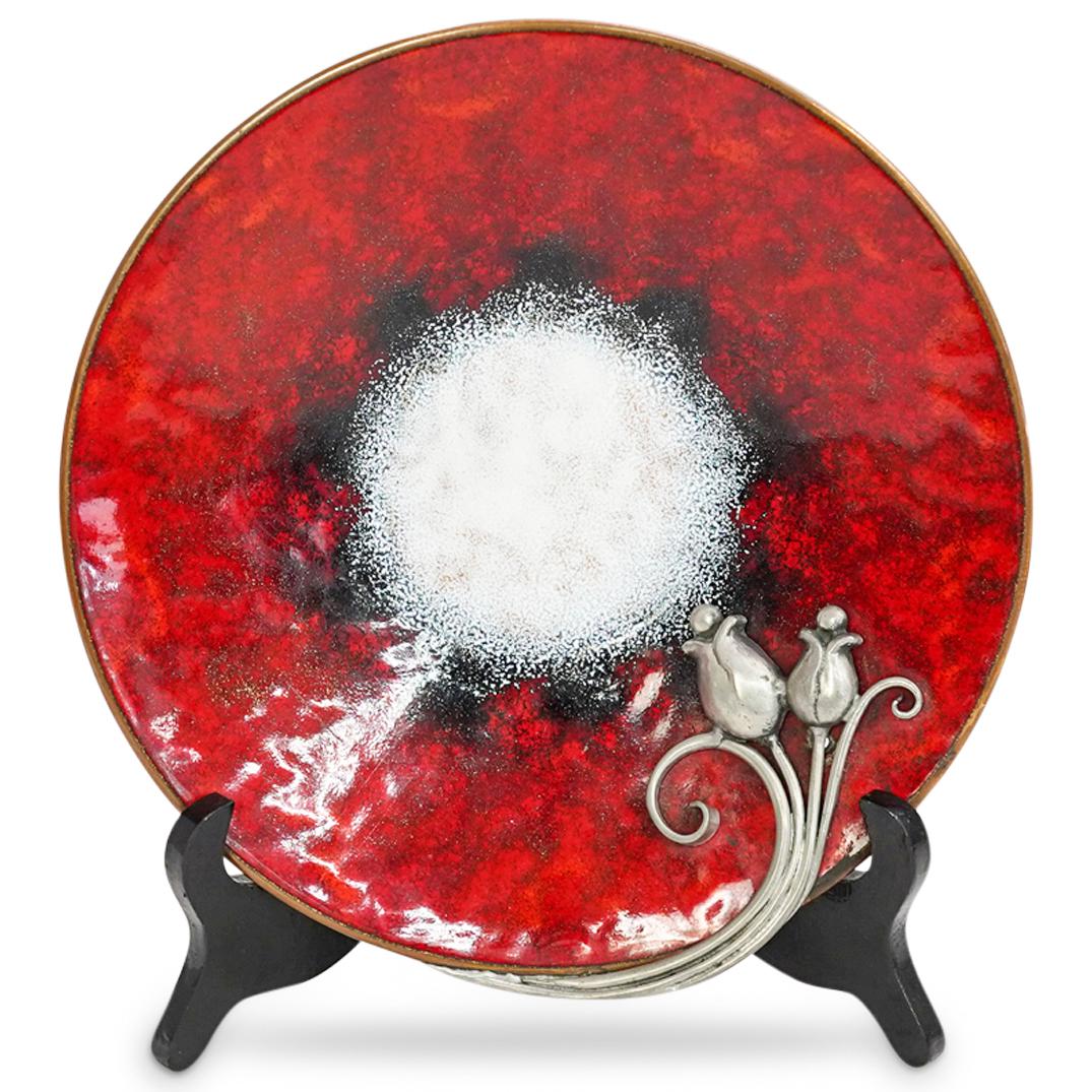 Serge Nekrassoff Red Enameled Copper Plate (1 of 4)