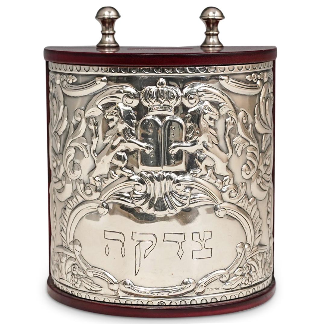 Sterling Silver & Wood Hazorfim Tzedakah Box (1 of 6)