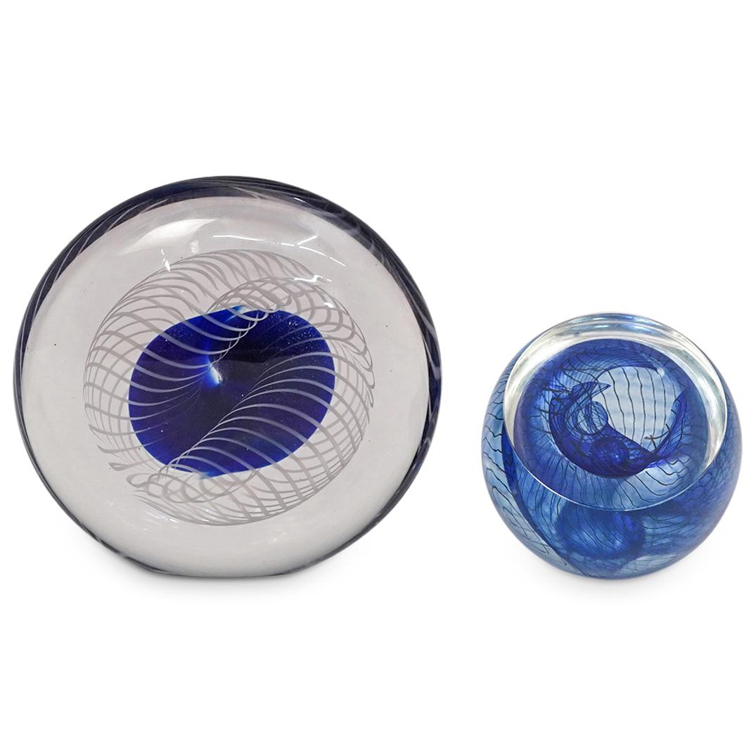 (2 Pc) Murano Art Glass Paperweights (1 of 7)