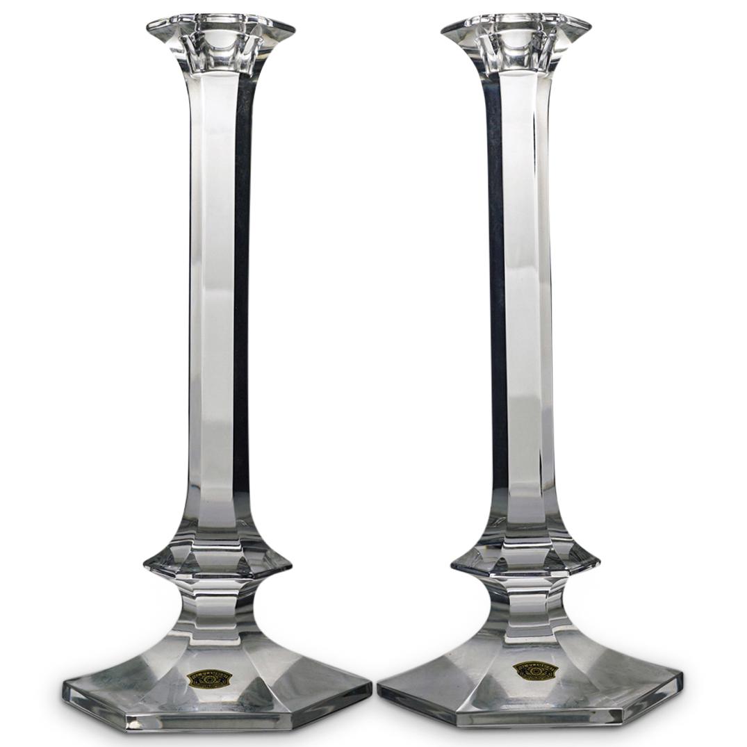 (2 Pc) Val St. Lambert Crystal Candle Holders (1 of 7)