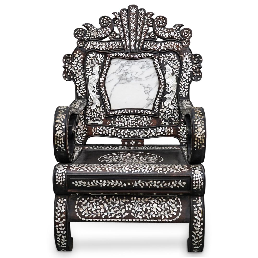 Chinese Chair With Mother of Pearl Inlaid (1 of 8)