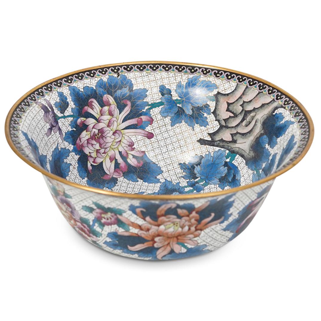 Large Chinese Enameled Cloisonne Bowl (1 of 7)