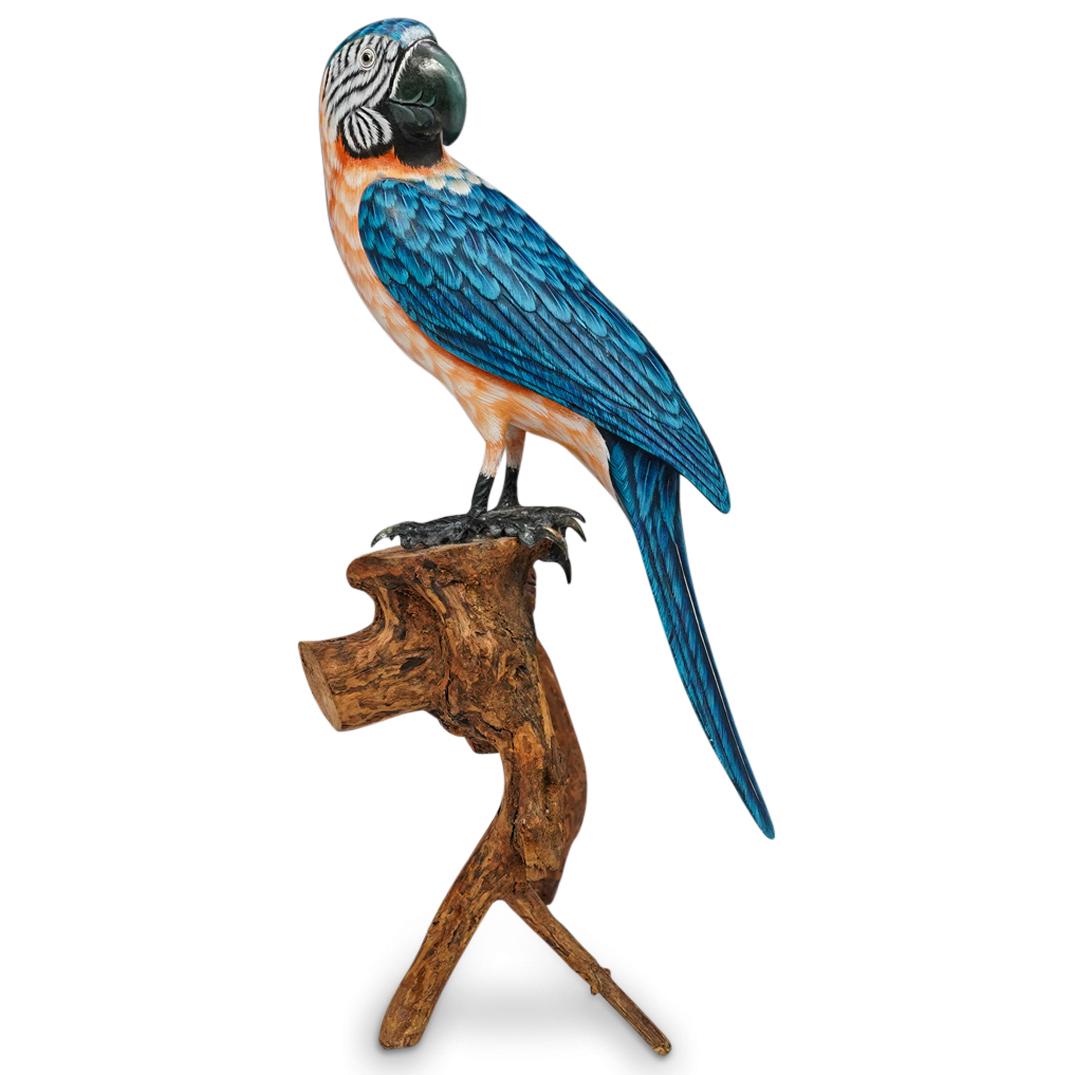 Folk Art Carved Wood Parrot (1 of 9)
