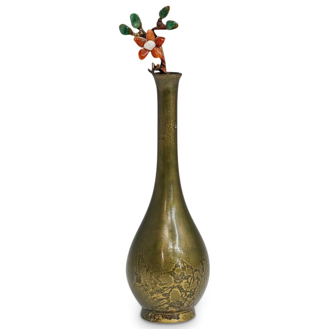 Signed Bud Vase w/ Stone Flower Stem (1 of 6)