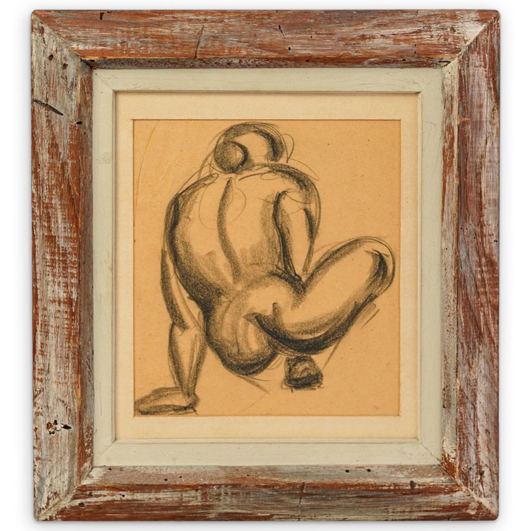 Figural Charcoal Sketch on Paper (1 of 5)