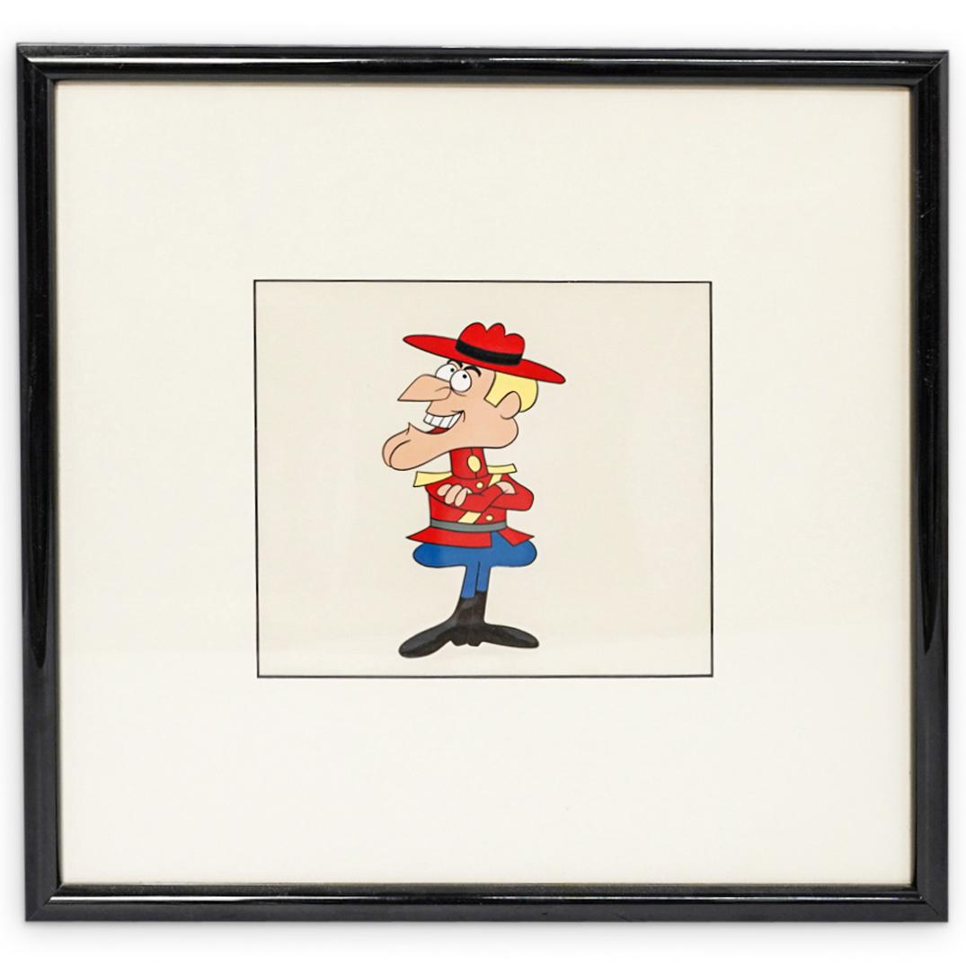 Dudley Do Right Framed Art Sericel: DESCRIPTION: A Dudley Do Right framed original art sericel, with beige mat board and black frame. CIRCA: 20th Century. ORIGIN: USA. DIMENSIONS: W: 15 1/2" H: 15". Have a similar item to sell? Contact:
