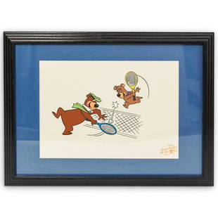 Hanna Barbera "Yogi Bear" Sericel Art Original: DESCRIPTION: A Hanna Barbera "Yogi Bear" sericel art original. Marked with stamp that reads "Limited Edition Original Serigraph Cell Hanna Barbera". CIRCA: 20th Century. ORIGIN: USA. DIMENSIONS: Frame