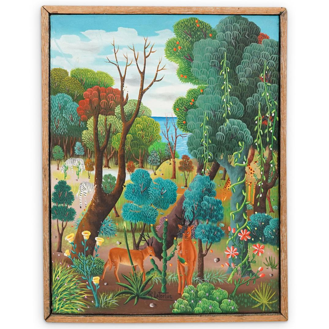 Ph. Latortue (Haitian,1944) Acrylic Painting On Canvas (1 of 5)