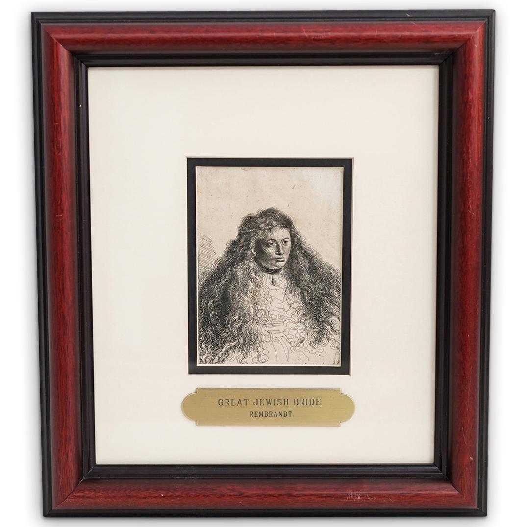 Rembrandt "Great Jewish Bride" Etching (1 of 3)