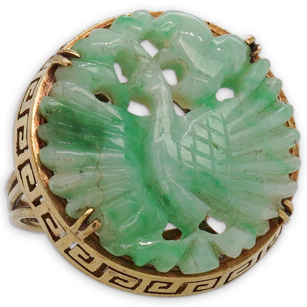 14k Gold and Carved Jadeite Ring (1 of 4)