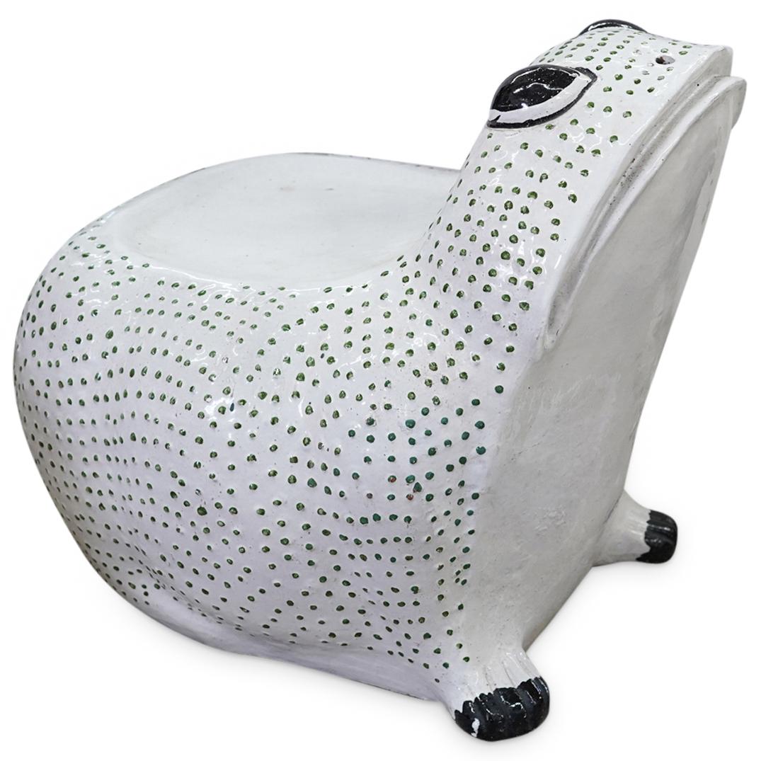 Vintage Ceramic Painted Frog Seat (1 of 5)