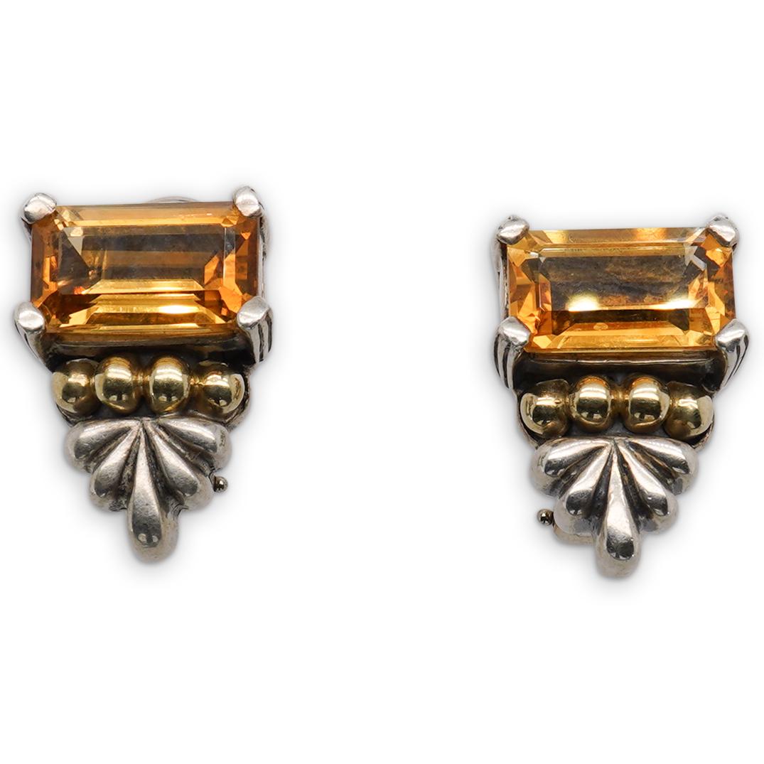 Caviar 18k Gold, Sterling and Citrine Earrings (1 of 3)