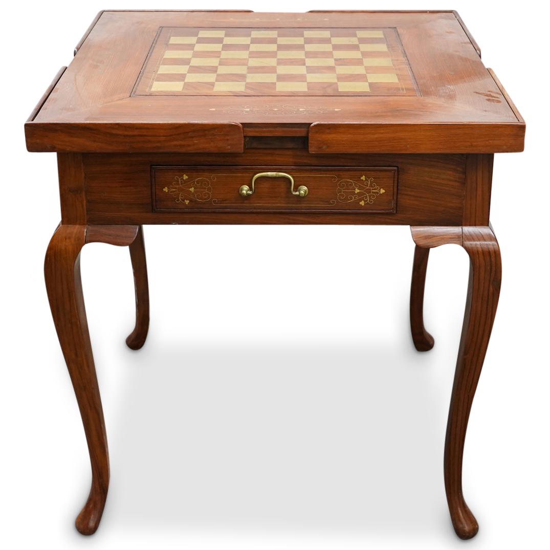 Regency Style Brass Inlaid Rosewood Game Table (1 of 12)