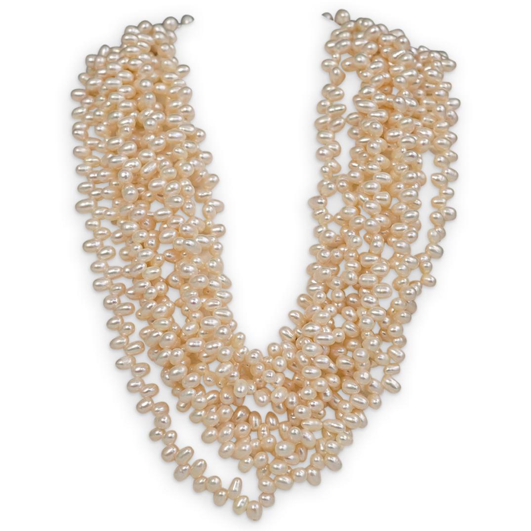Multi Strand Beaded Pearl Necklace (1 of 3)
