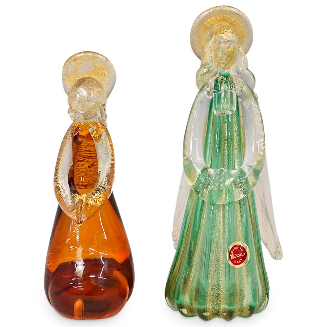 (2 Pc) Murano Glass Winged Angels (1 of 11)