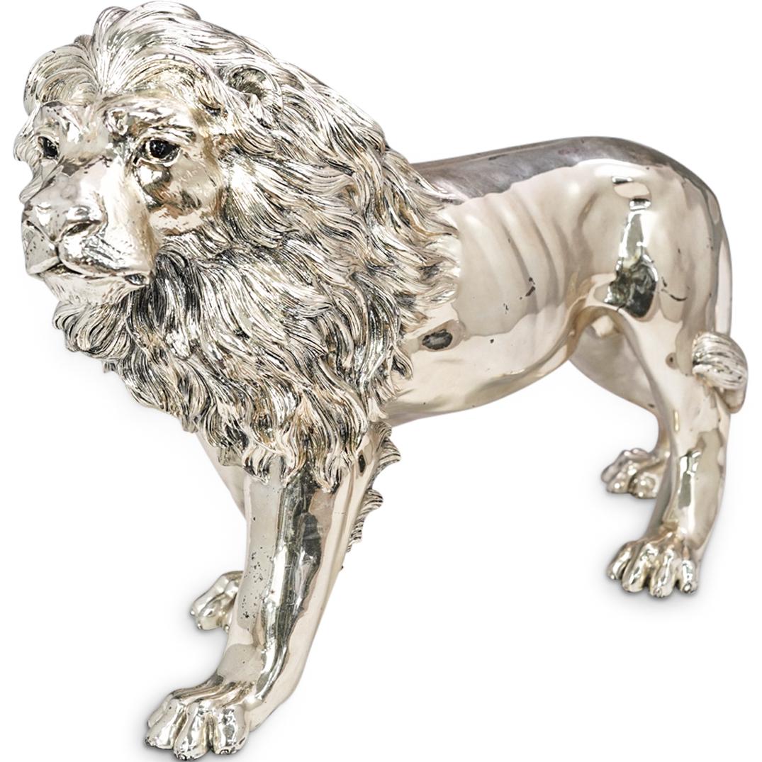 Attrib. Alessandro Magrino Silver Lion Sculpture (1 of 6)