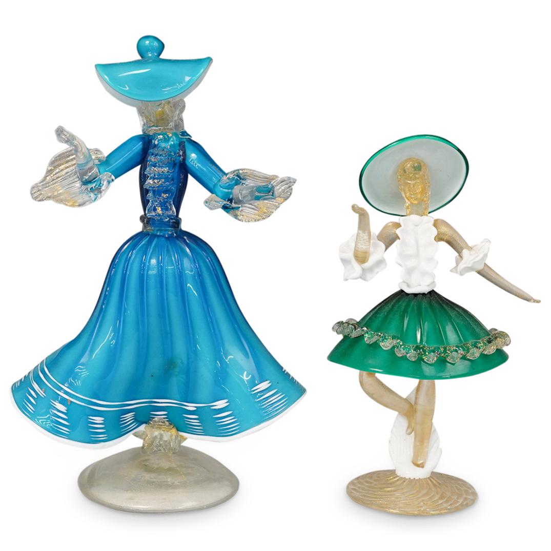 (2 Pc) Murano Glass Venetian Figurines (1 of 12)