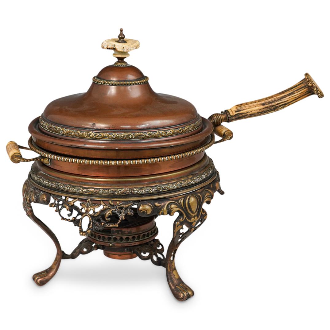 (3 Pc) Antique Rustic Copper Cookware Set (1 of 10)