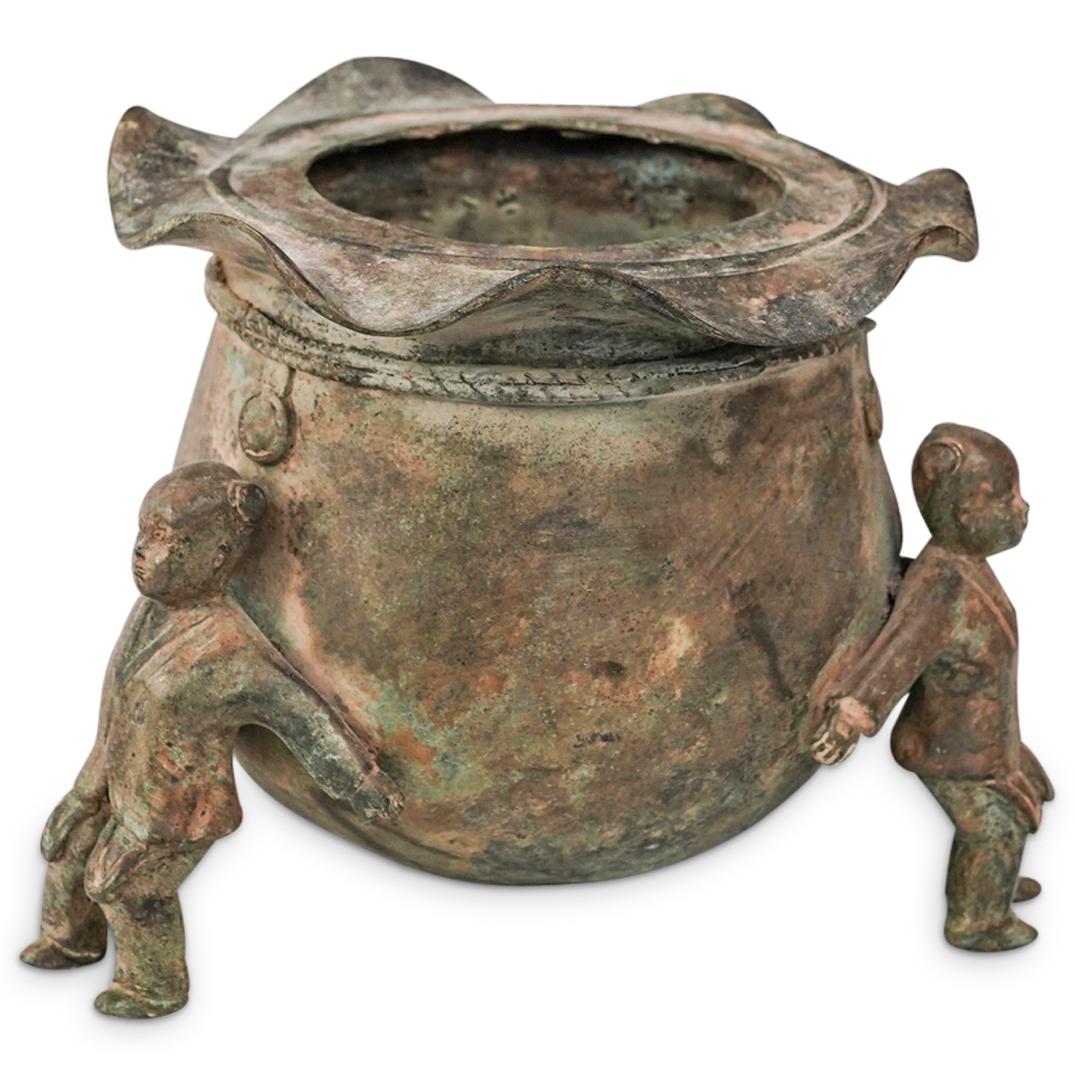 Chinese Bronze Figural Planter (1 of 7)