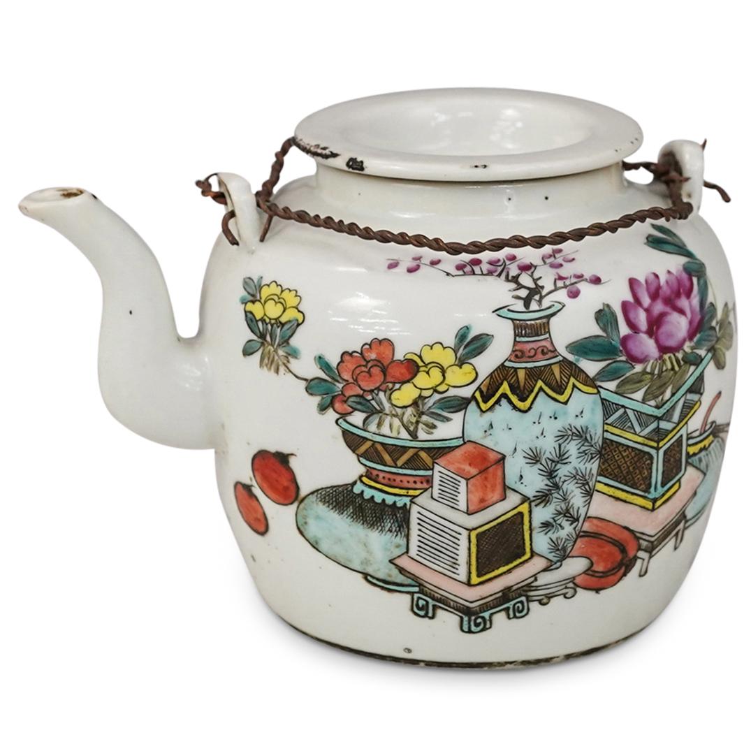 Chinese Porcelain Painted Tea Kettle (1 of 6)