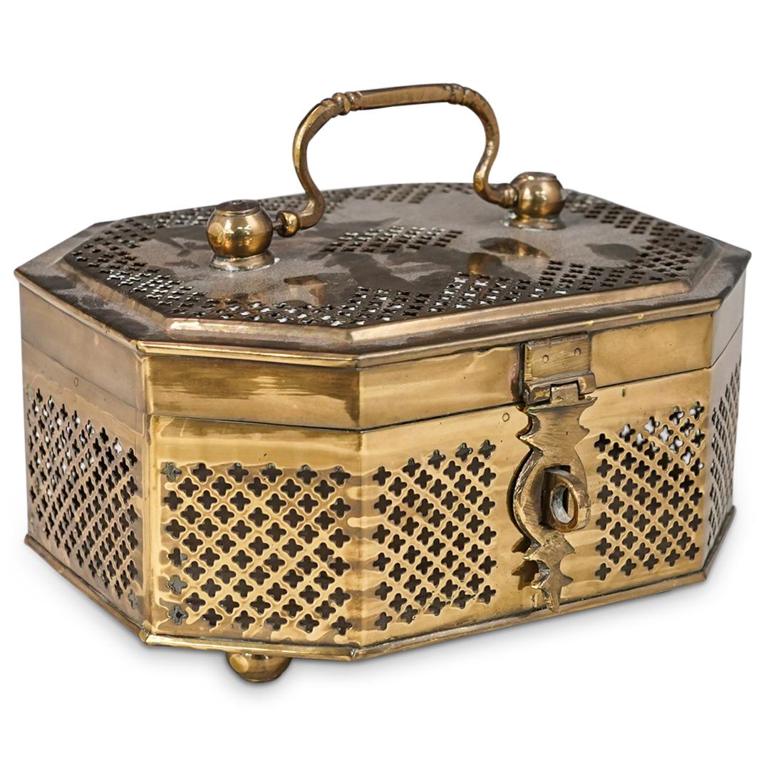 Old Brass Jali Cut Handcrafted Jewellery Box (1 of 6)