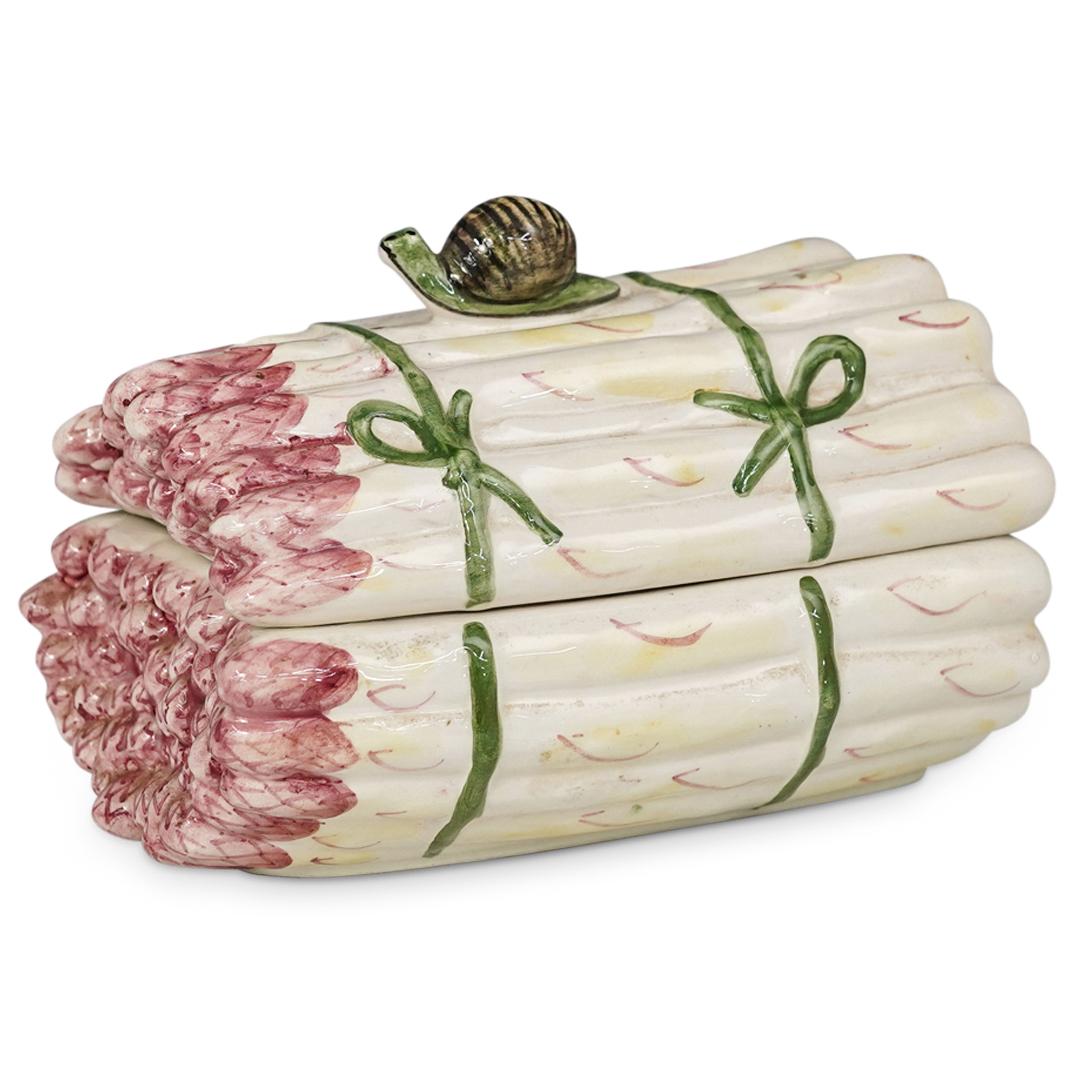 Italian Glazed Porcelain Asparagus Lidded Box (1 of 6)