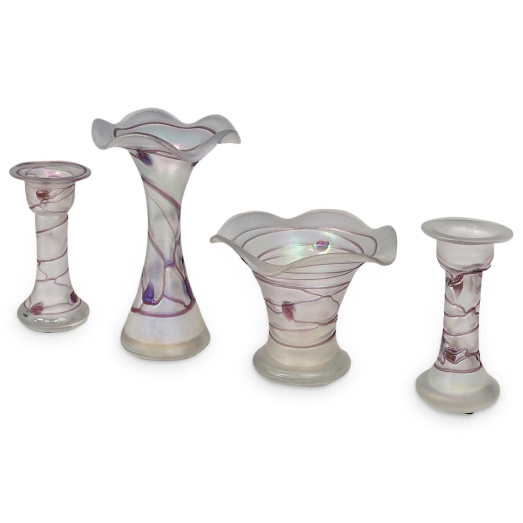 (4Pc) Poschinger "Fleurs" Art Glass Set (1 of 15)