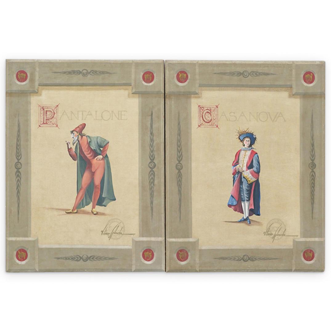 (2 Pc) Vitorio Splendore (Italian) Paintings (1 of 13)