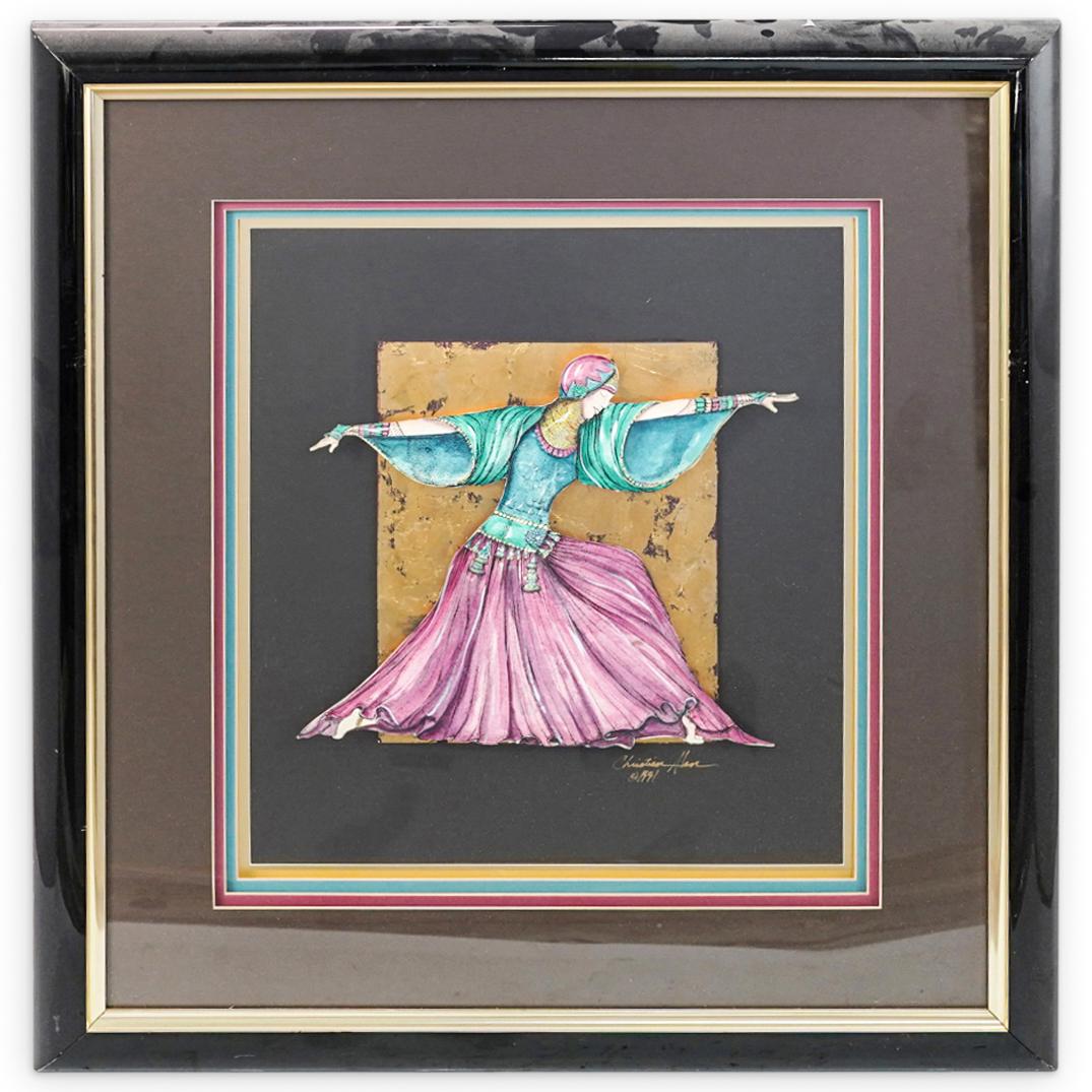 (2 Pc) Christian Han Art Deco Style Paintings (1 of 8)