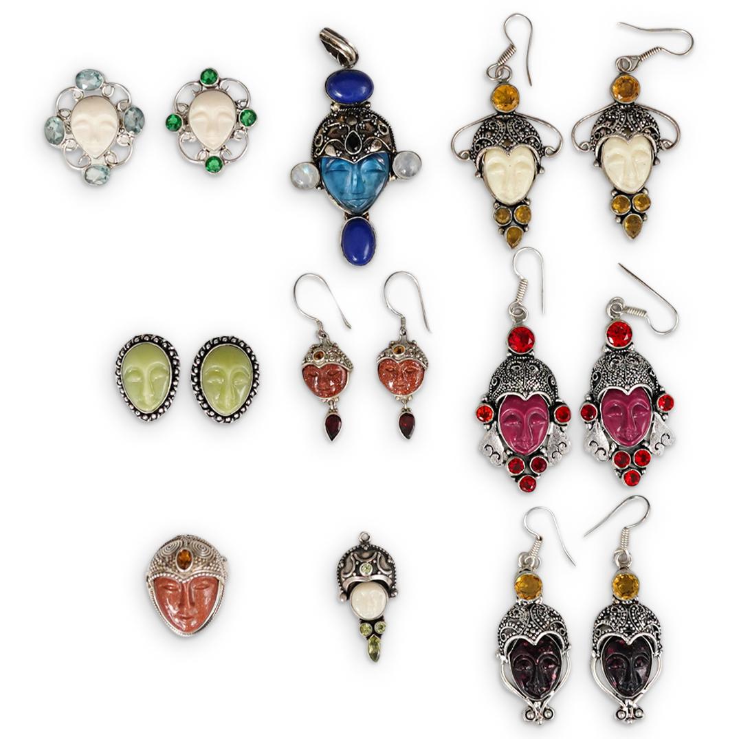 (10 Pc) Sajen Sterling Silver and Semi Precious Stone (1 of 12)