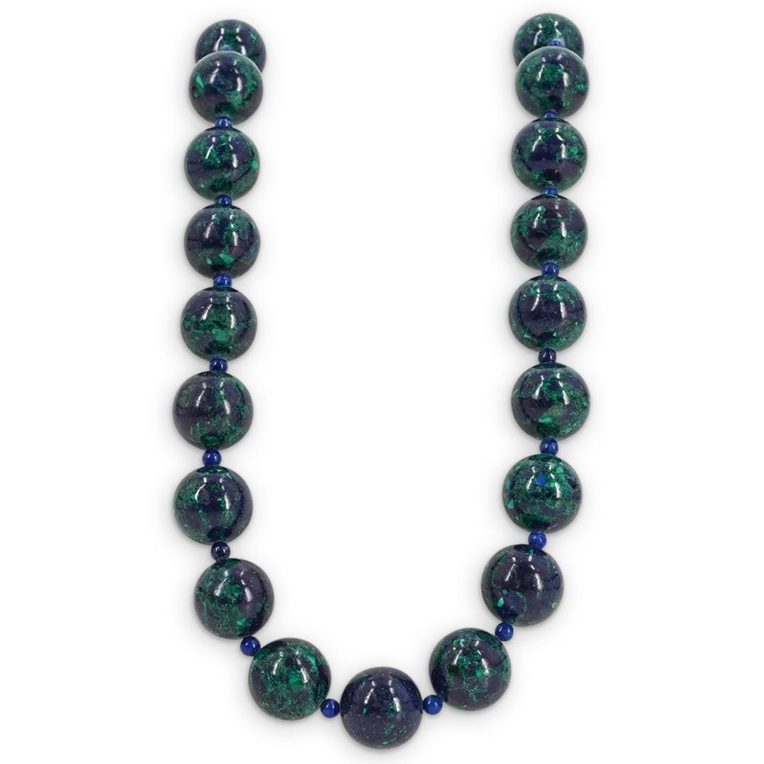 14K Yellow Gold Lapis Lazuli Beaded Necklace (1 of 3)