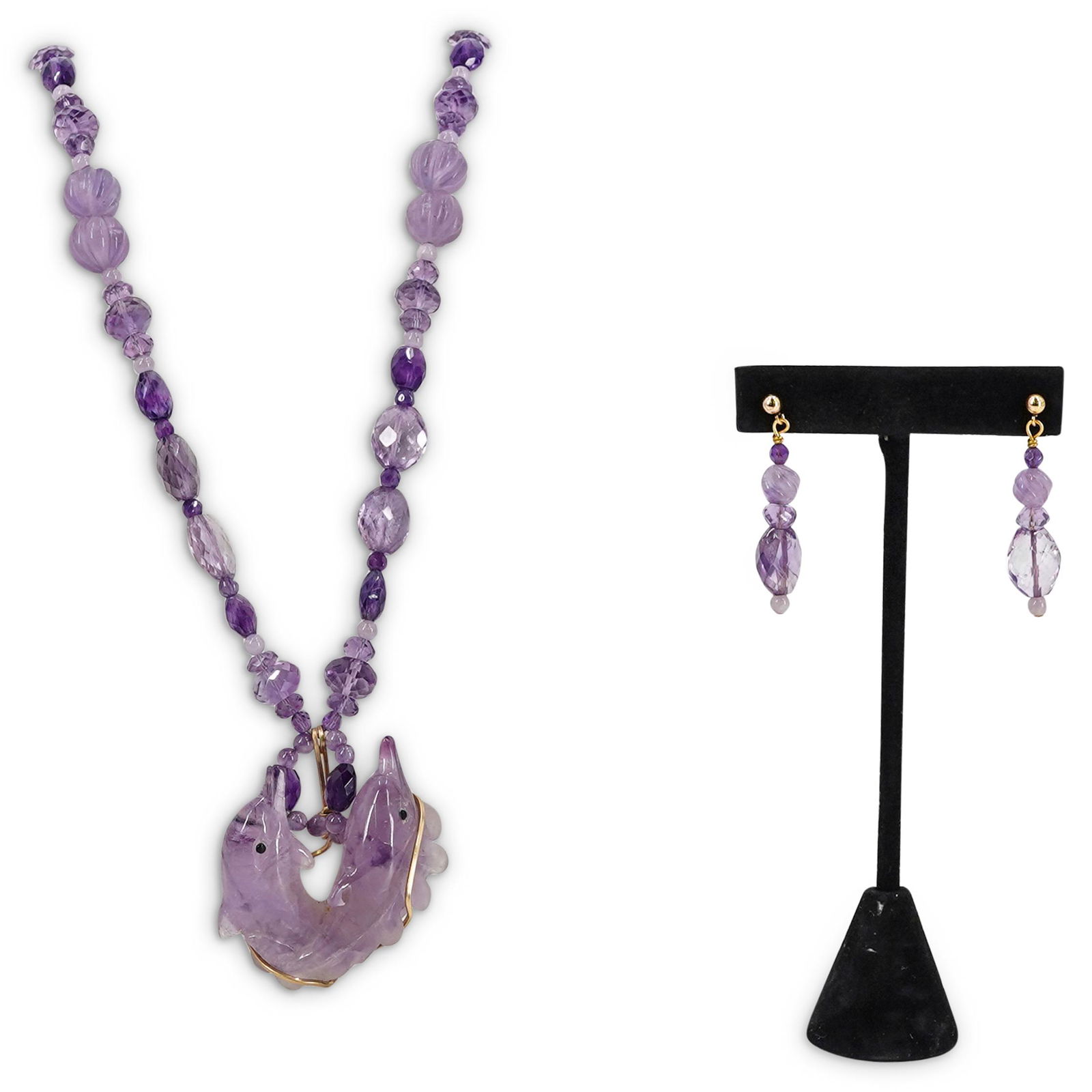 Paulette 14k, Amethyst Beaded Jewelry Suite (1 of 7)