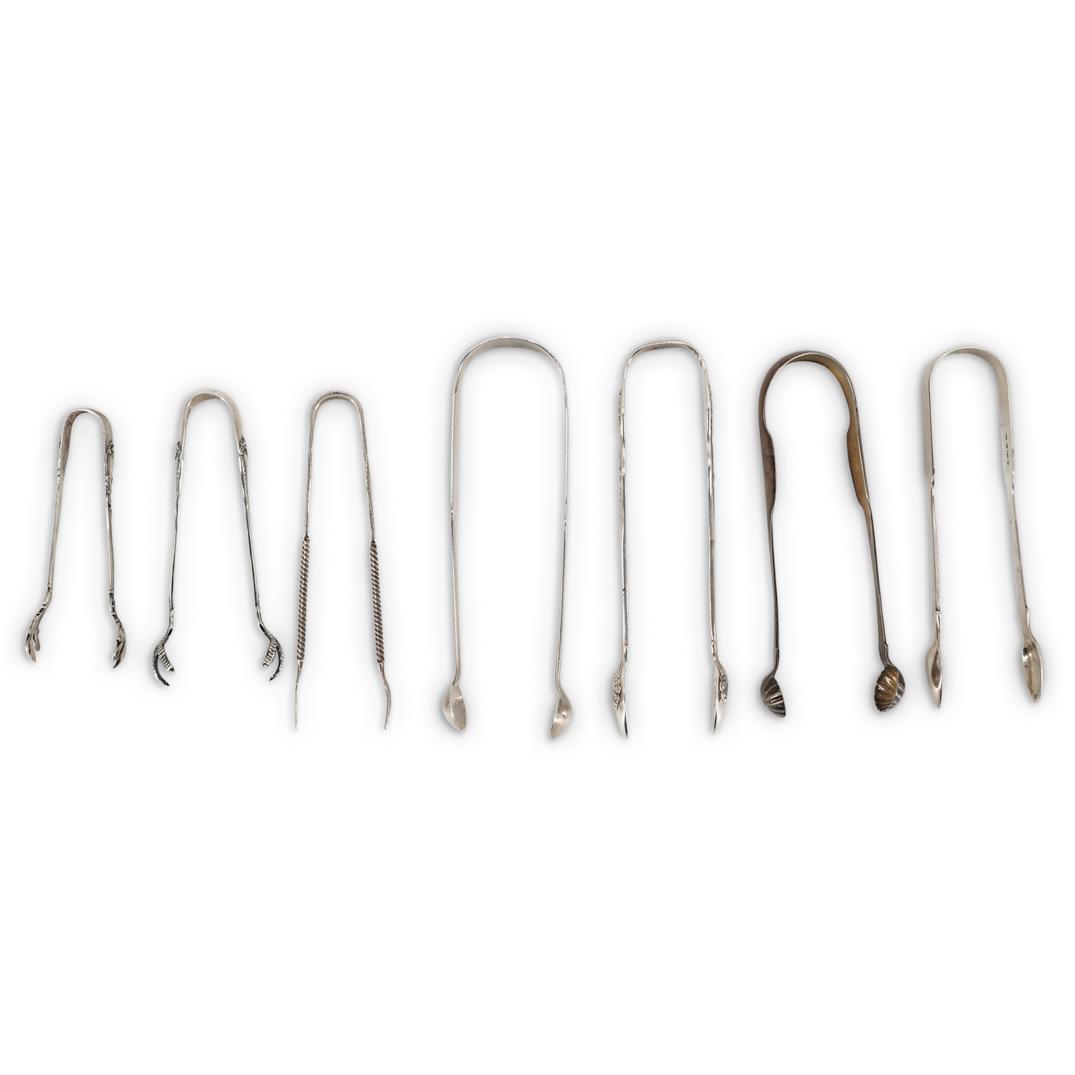 (7Pc) Antique Sterling Silver Tong Collection (1 of 11)