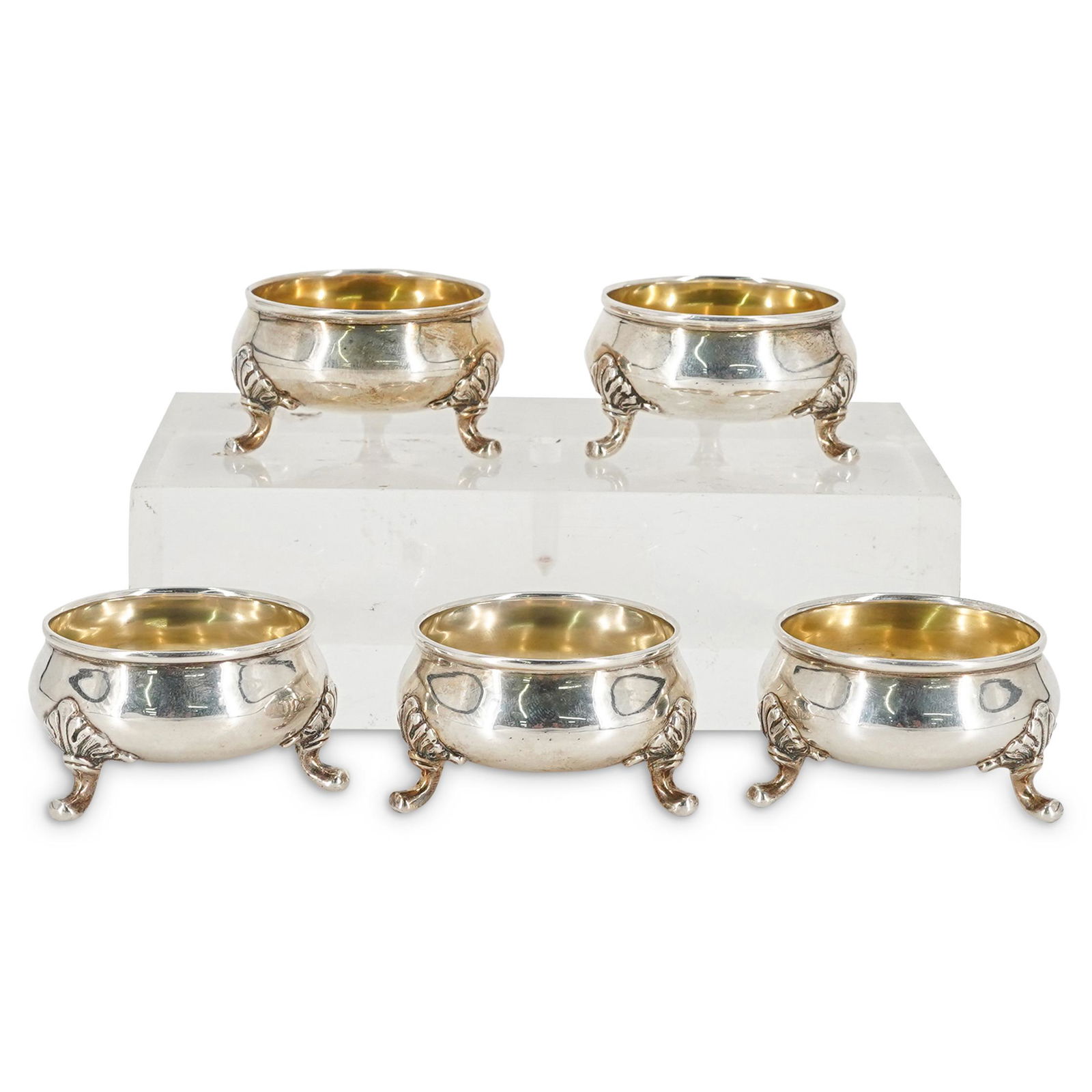 (5Pc) Tiffany & Co. Sterling Salt Cellars (1 of 5)