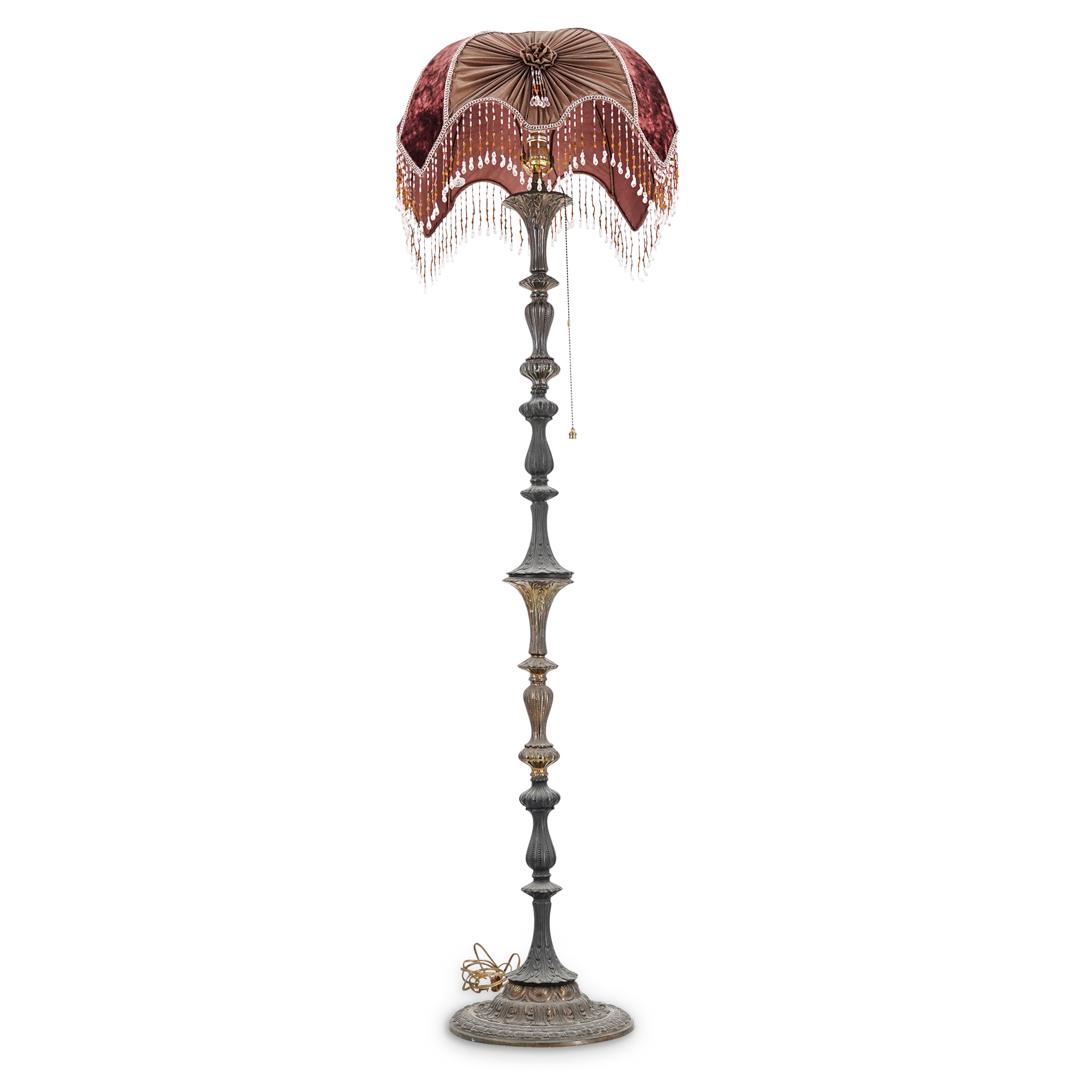 Vintage Brass Floor Lamp With Shade (1 of 7)