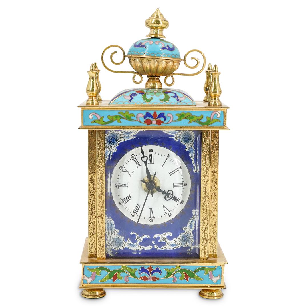 Cloisonne Chinoiserie Enamel Clock (1 of 8)